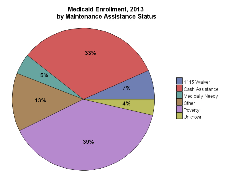 Chart for Medicaid Enrollment, 2013 by Maintenance Assistance Status
